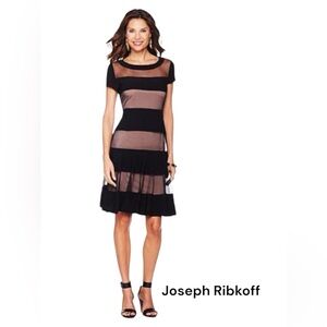 Ribkoff Bodycon Black and Flesh Tone Dress LN 10